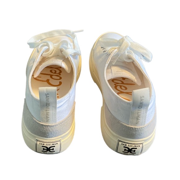 Sam Edelman White Sonia White Platform Canvas Sneakers 7 No Box EUC - Picture 5 of 7